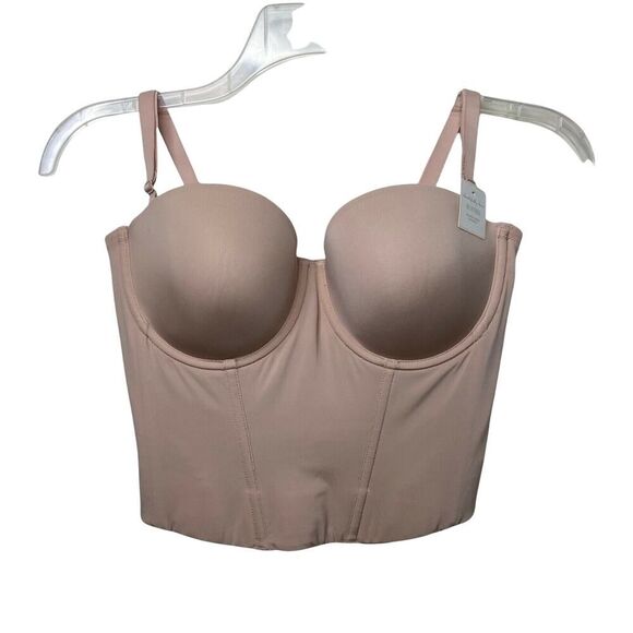 On Gossamer Beautifully Basic Bustier Convertible Champagne Beige Size 36C - Picture 1 of 11